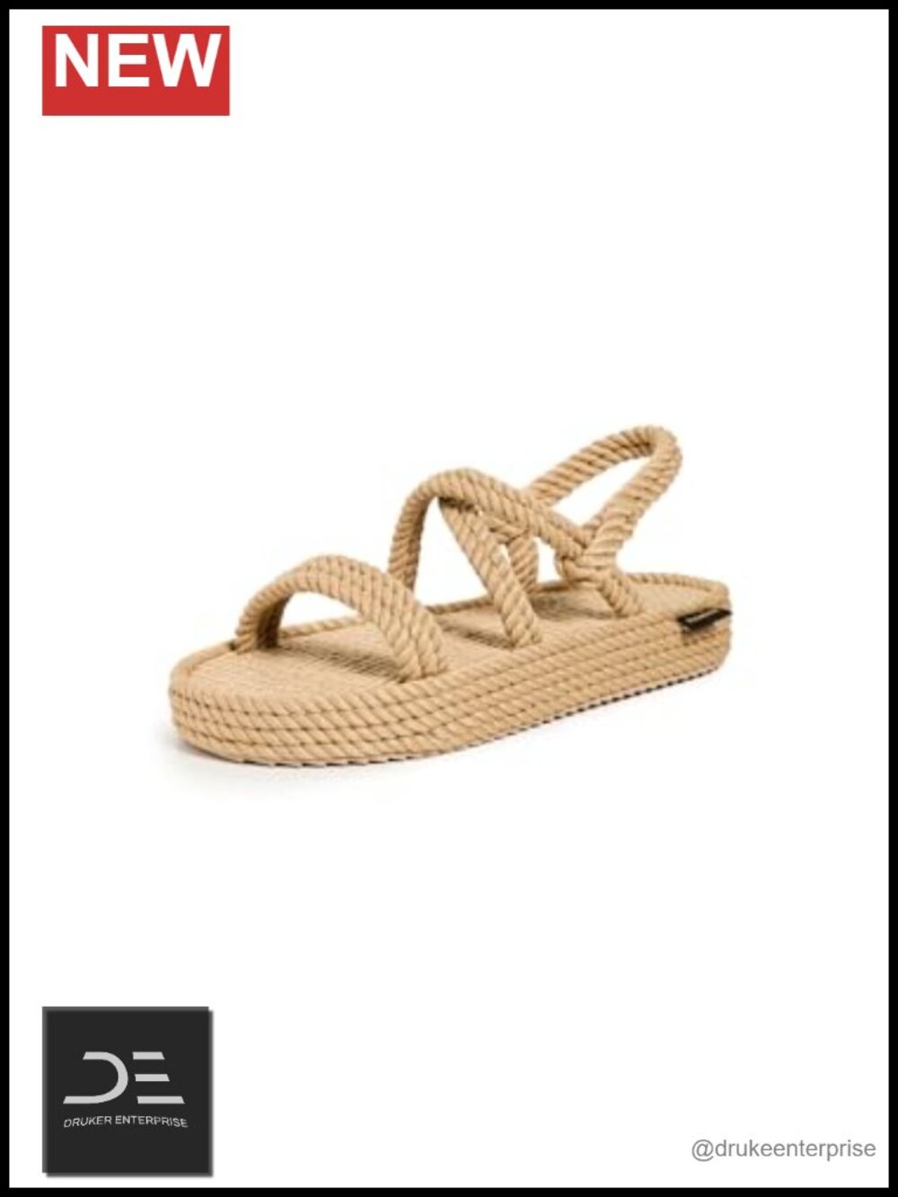 Women's Platform Sandals Braided Jute Footbed Slingback Open Toe